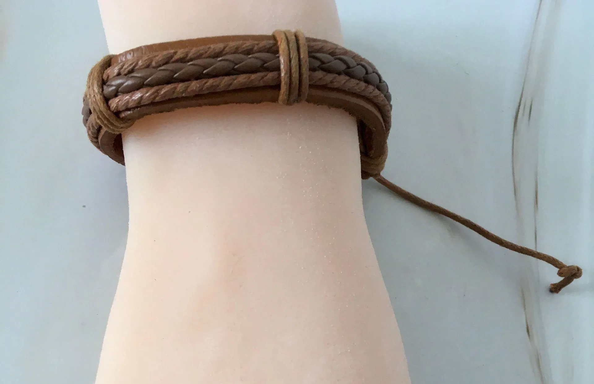Genuine Leather Bracelet Brown - Image 4