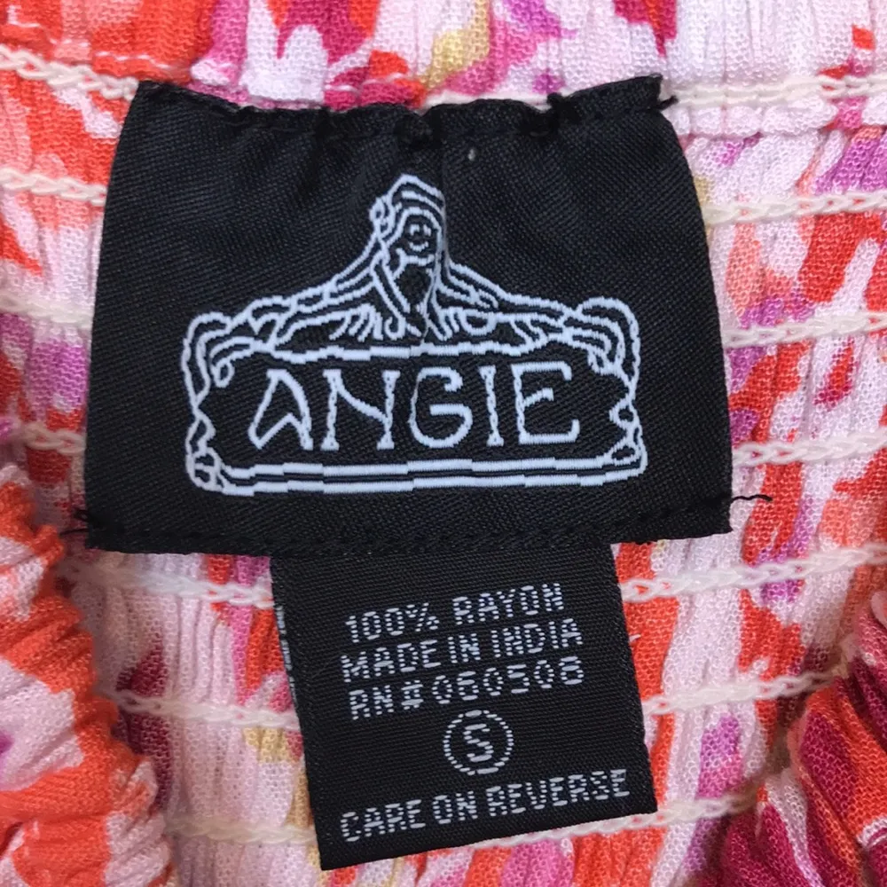 Angie Women’s Boho Floral Print Multicolor Keyhole Tie Smocked Back Mini Dress - Image 8