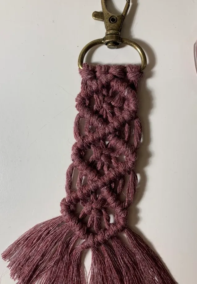Macrame Keychain Pink - Image 2