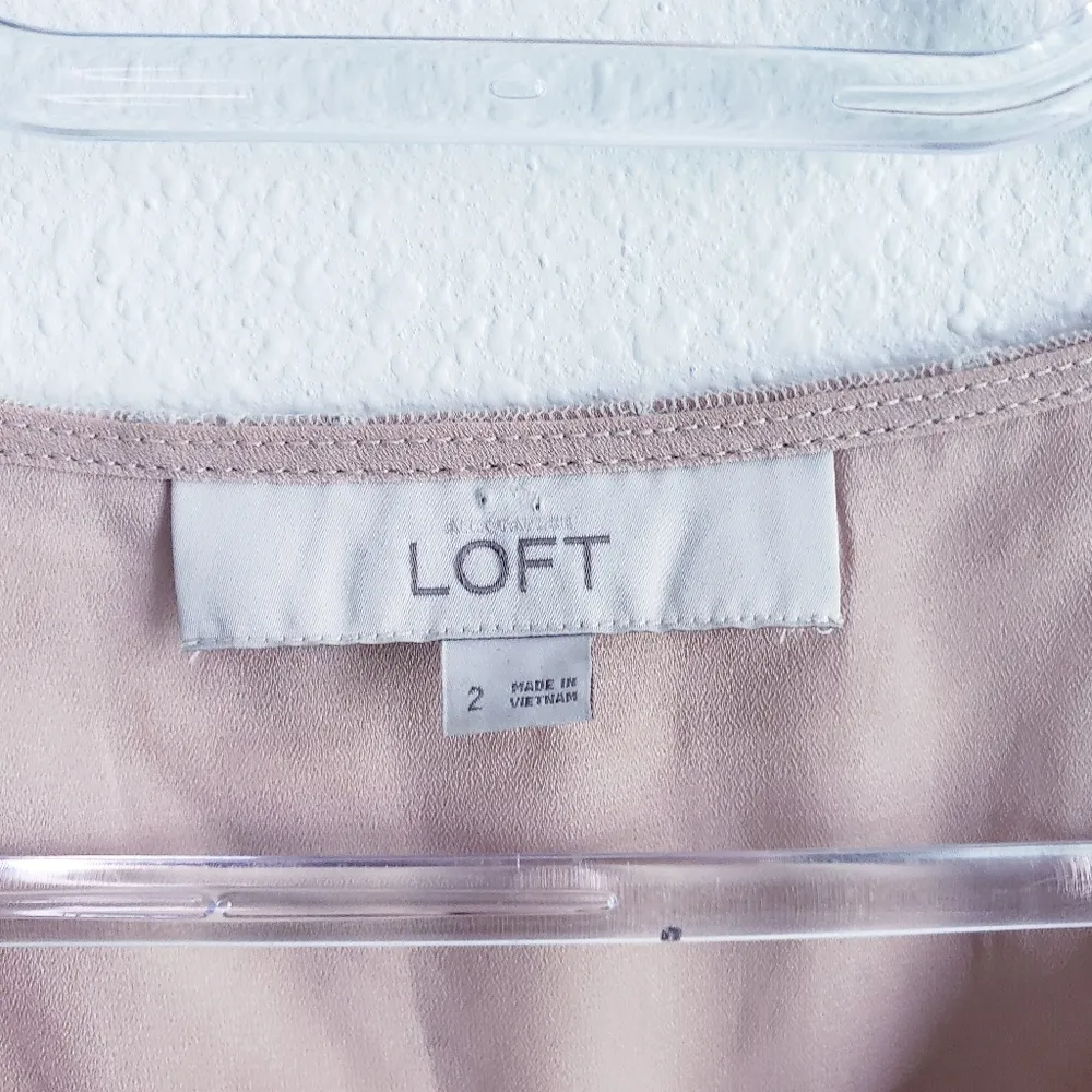 Ann Taylor Loft Blush Lace Tank Top Blouse - Image 8