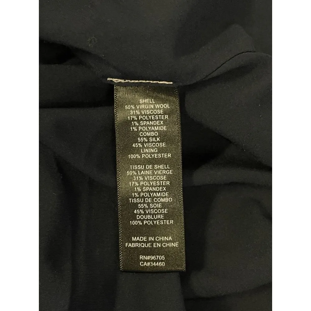 Rebecca Taylor Cross Hatch Wool Blend Wrap Dress Navy Womens Size 6 - Image 12