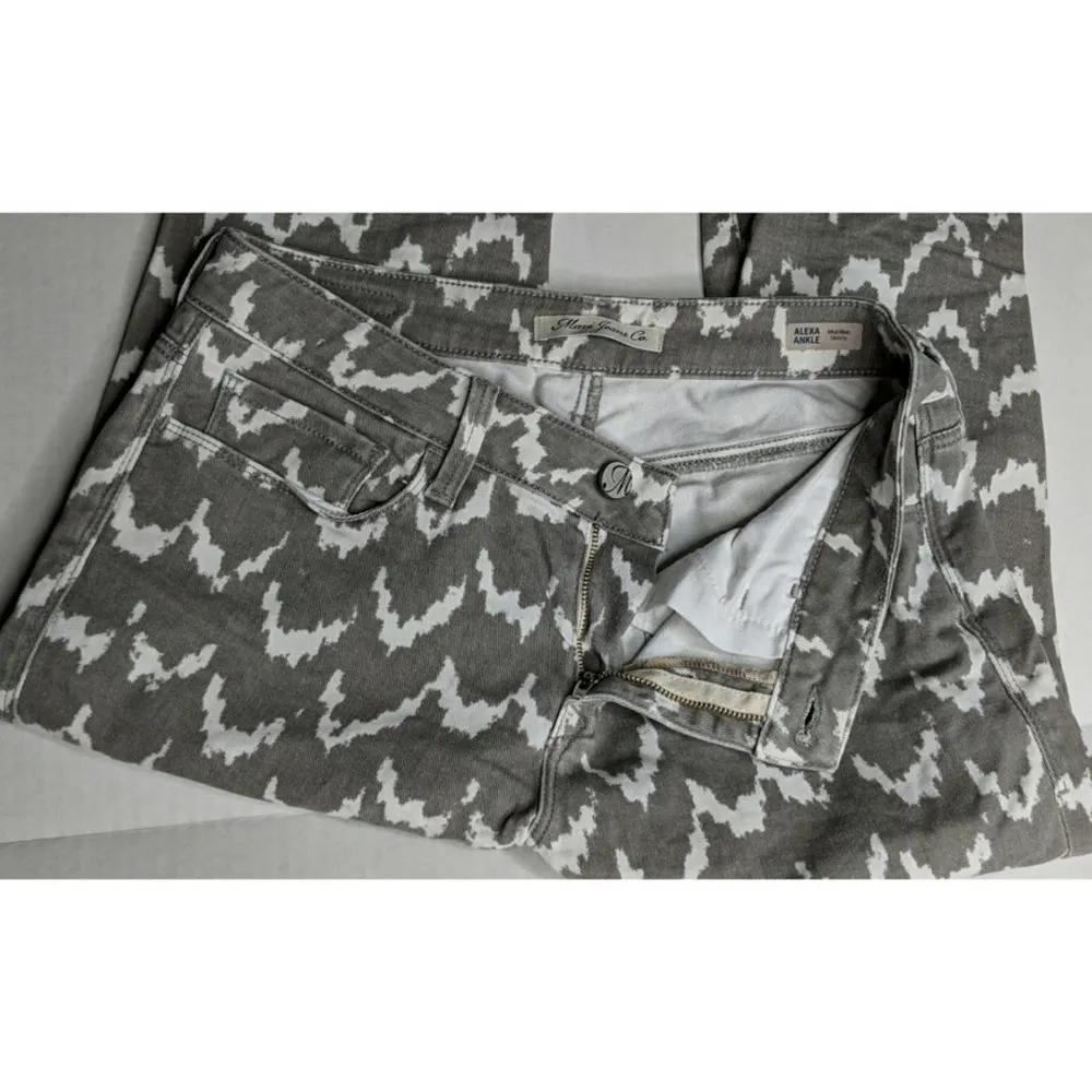 Mavi Alexa Ankle Skinny Jeans Mid Rise Cropped Ikat Print 27 - Image 5