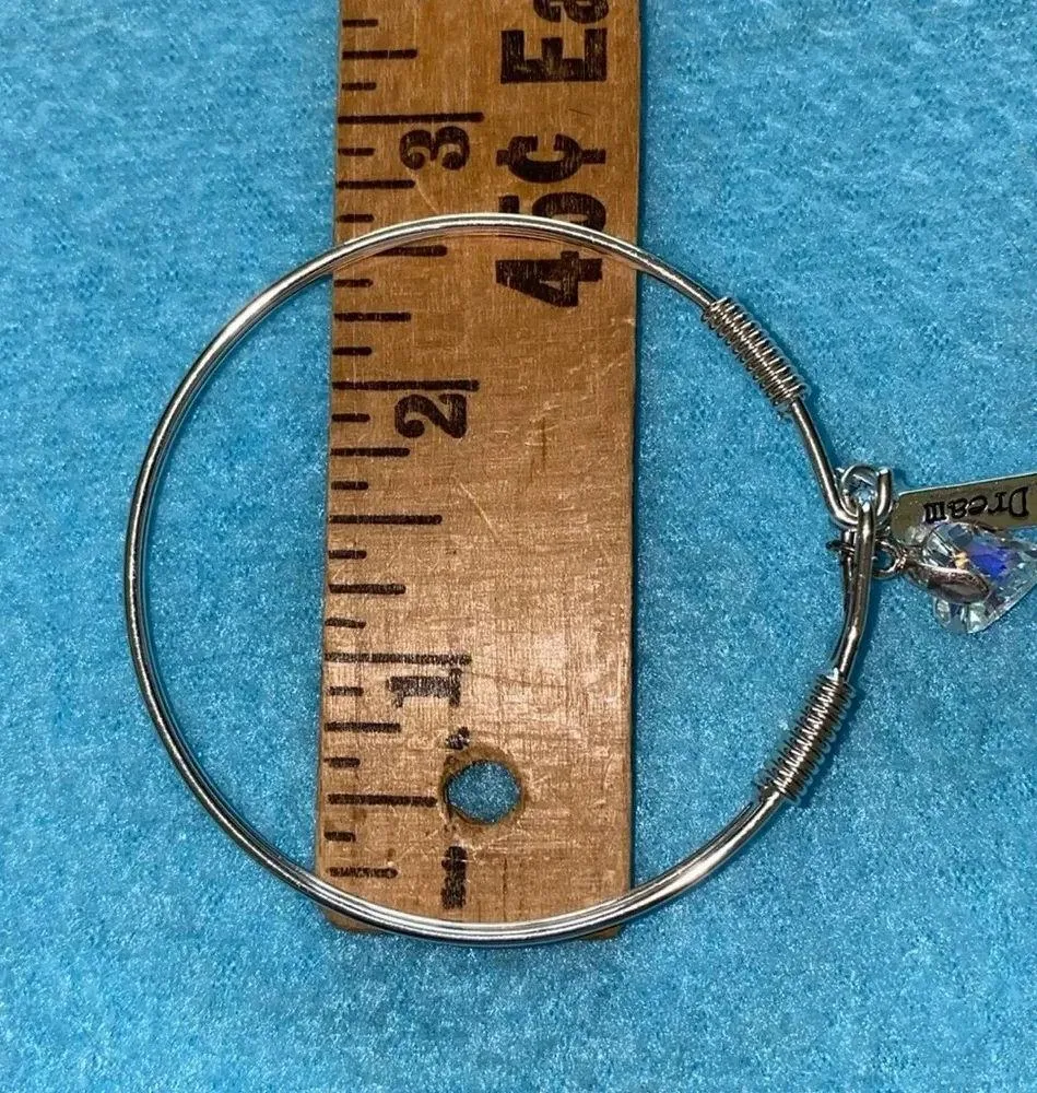 Charm bracelet Silver tone Dream charm Star charm and Crystal Heart charm NEW - Image 9