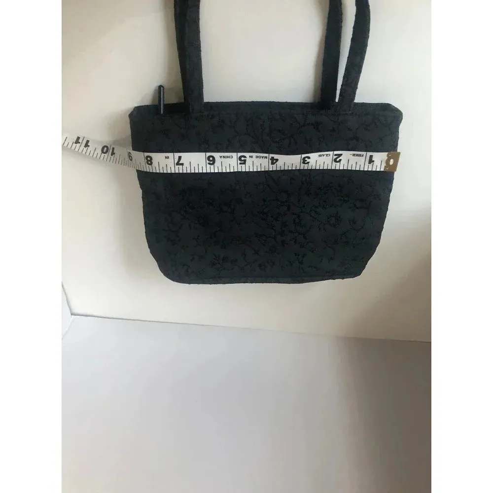 Saks Fifth Avenue black bag embroidered handbag purse - Image 6