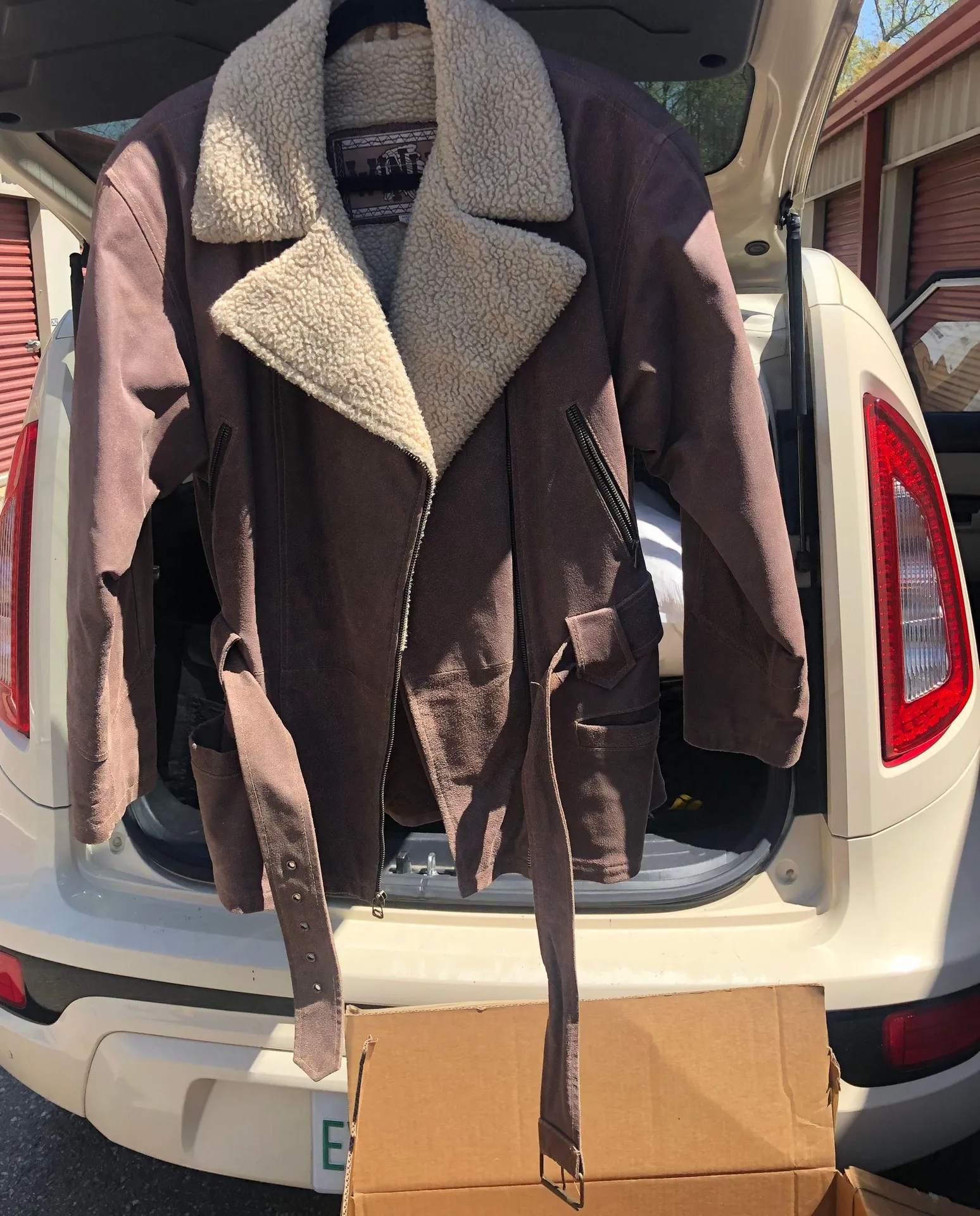 Brown Leather Jacket Bomber Jacket Size M - Image 2