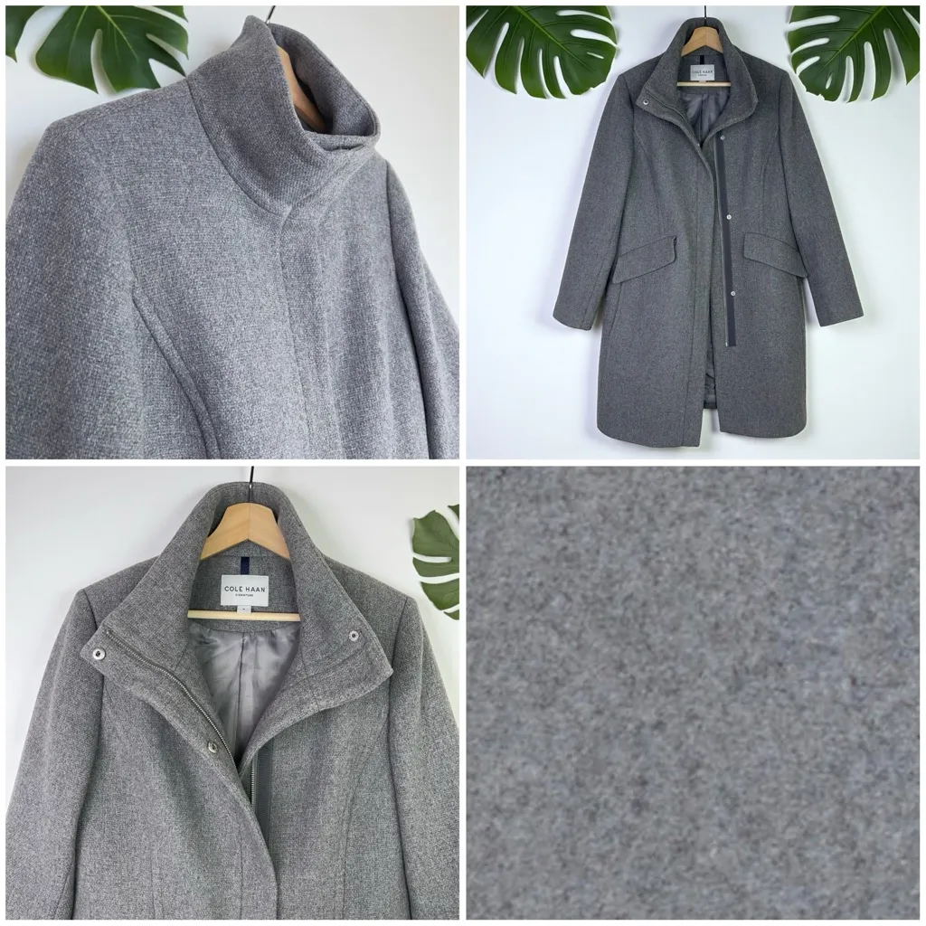 Cole Haan Signature Wool Blend Melton Coat in Heather Grey - Image 10