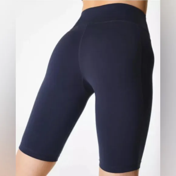 NWOT SWEATY BETTY All Day 10" Biker Shorts in Navy Blue Size Medium - Image 3