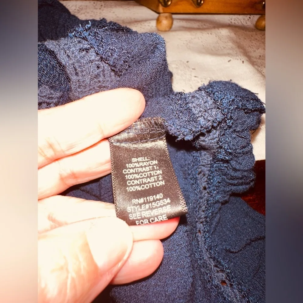 Double Zero Blue Lace Top with Spaghetti Straps - Image 7