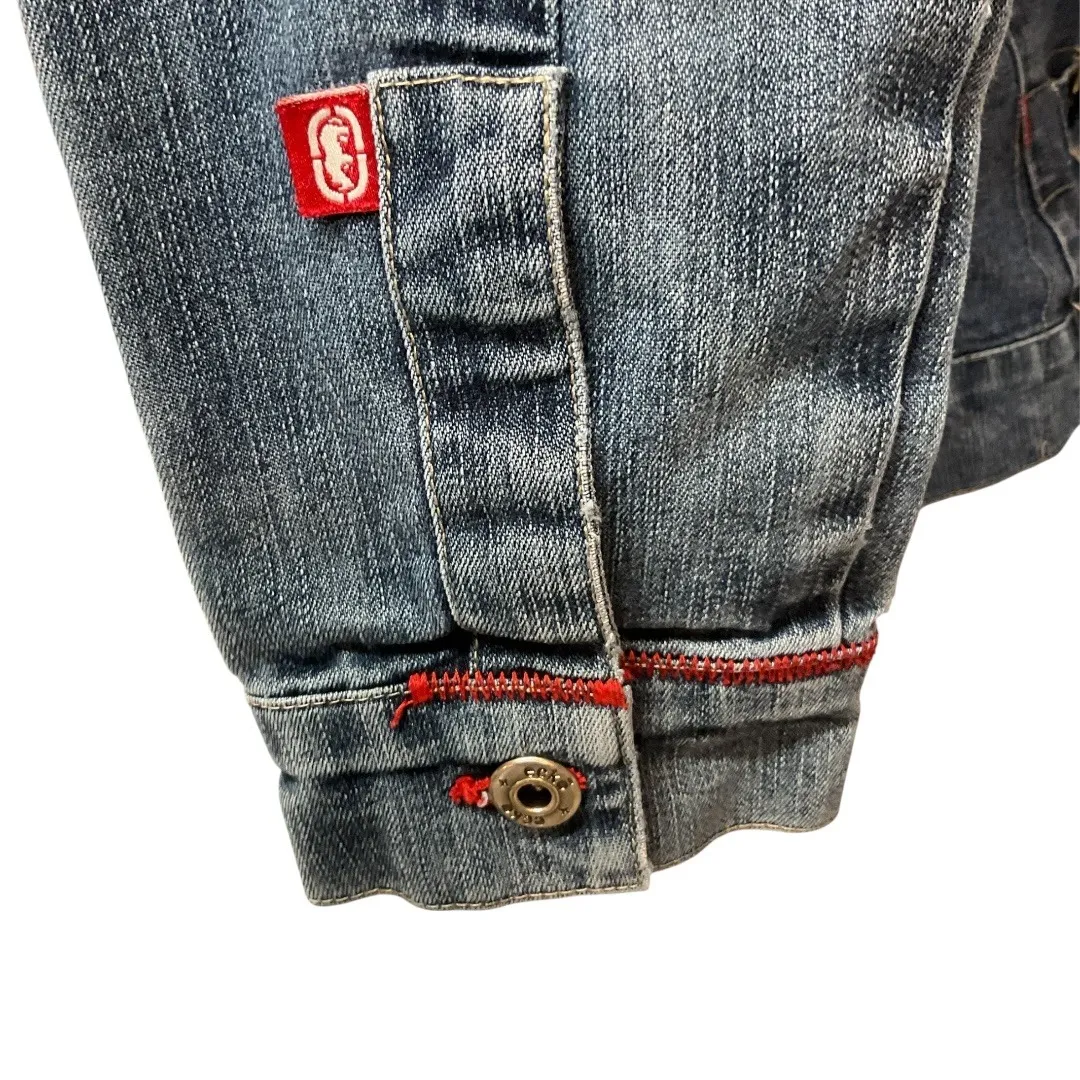 Ecko Red Women's Stretch Long Sleeve Full Zip Curvy Pockets Jean Jacket Size M Blue Size M - Image 6