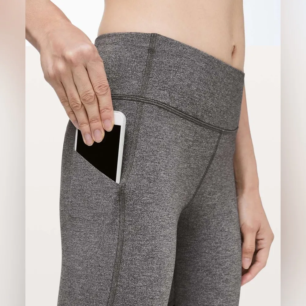 Lululemon Pace Rival Crop *22"Heathered Black / Black - Image 5