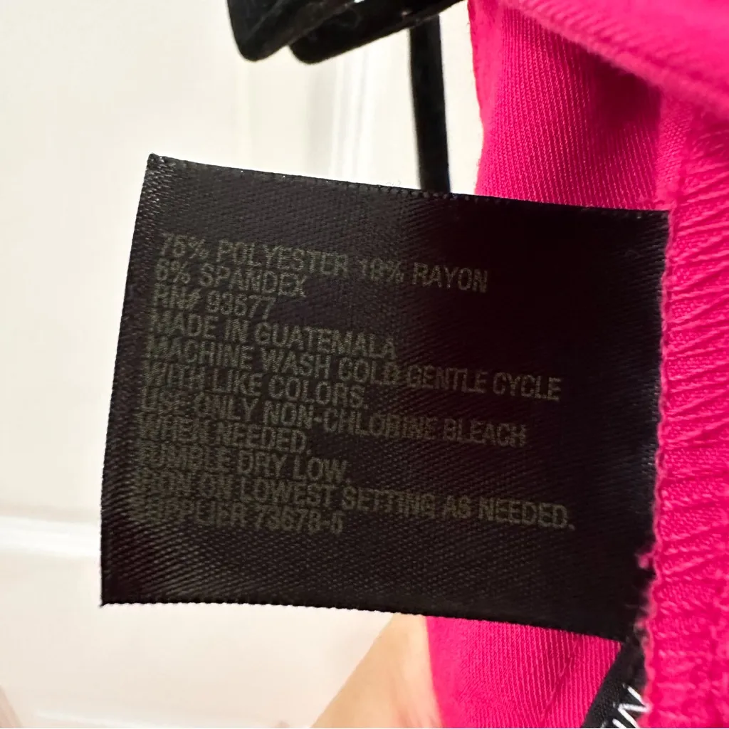 Worthington Flat Front Cropped Dress Pants Fuchsia Pink Zipper Detail sz 6 - Image 7