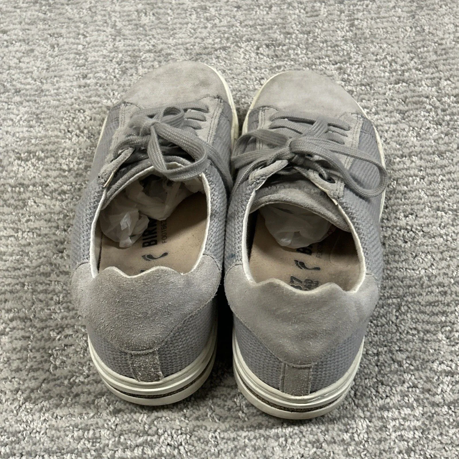 Birkenstock Bend Low Canvas Shoes Womens 6.5 7 Suede Whale Gray Sneaker EU 37 - Image 6