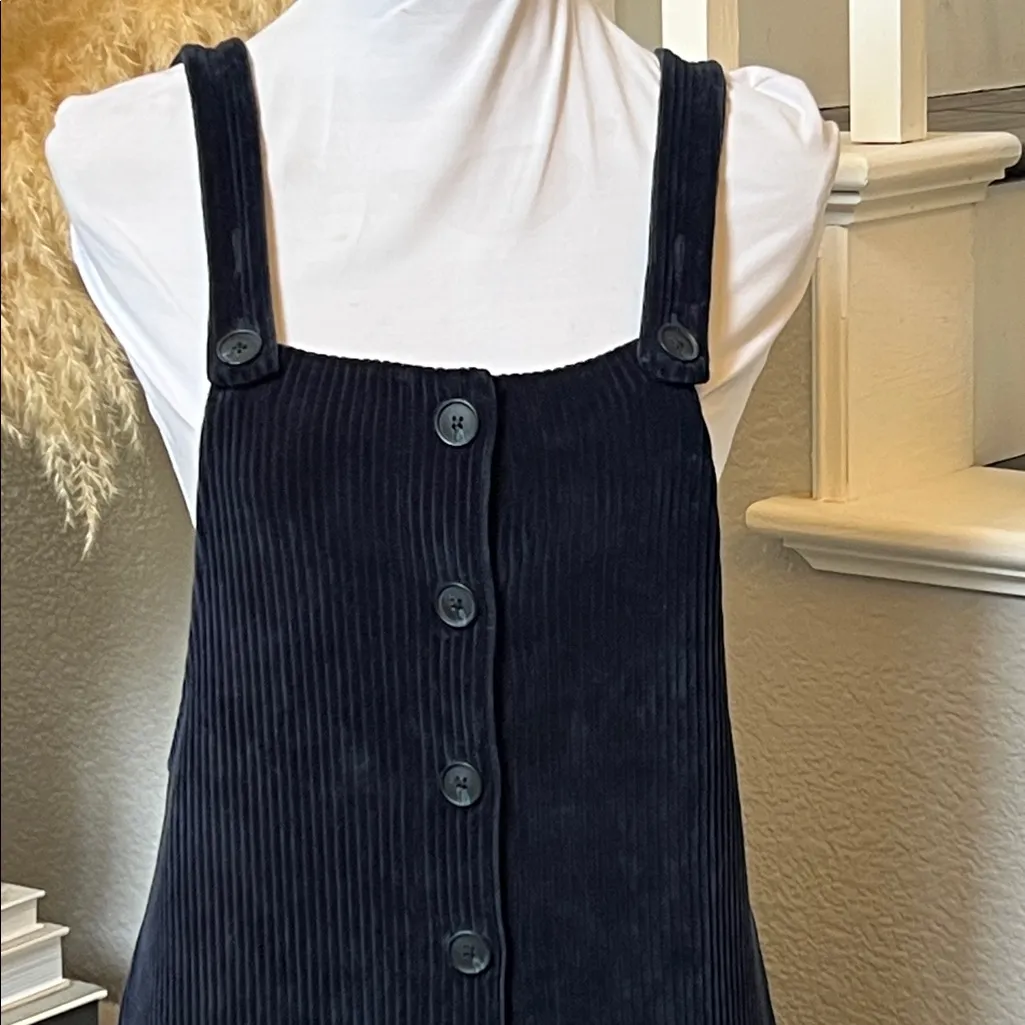 Madewell Texture & Thread Velour Corduroy Overalls Navy Blue Jumpsuit Size XS - Image 4