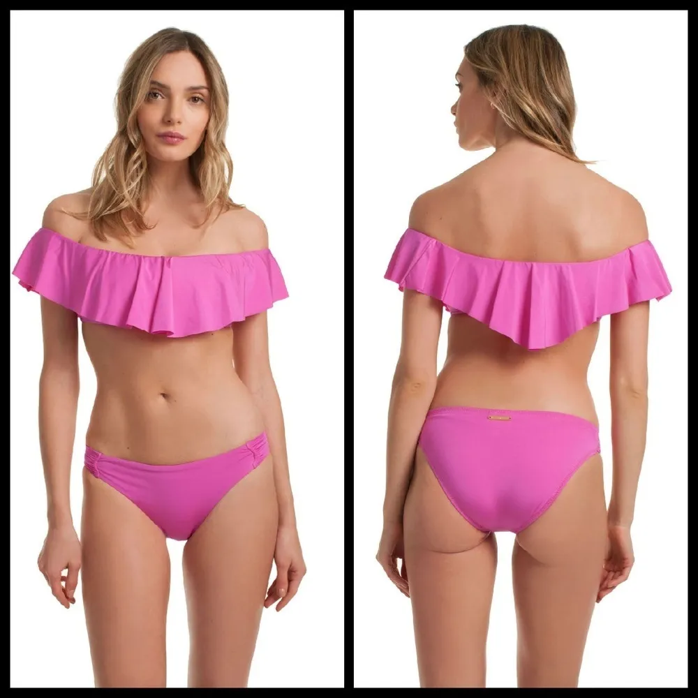 💕TRINA TURK💕 Pink Shirred Side Bikini Bottoms - Image 5