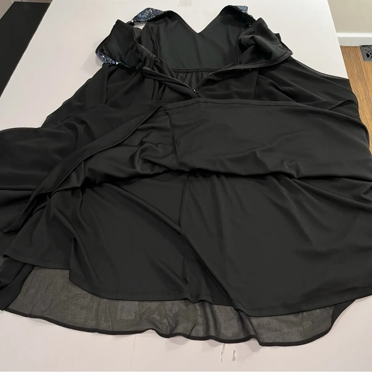 Torrid Colorful Sequin Black Chiffon V‎ Back Sleeveless Midi Party Dress Size 14 - Image 9