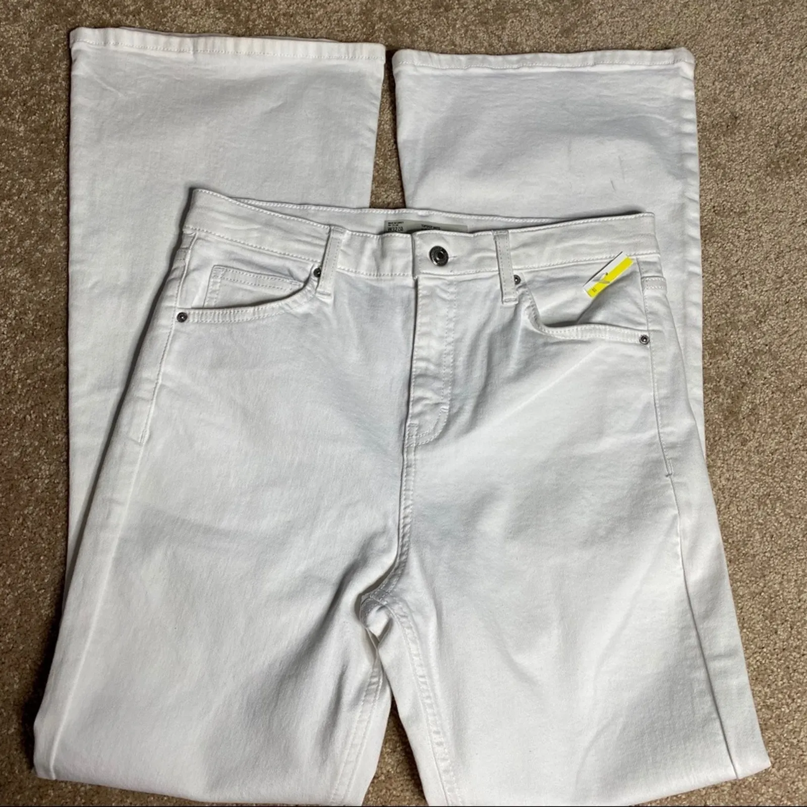 Topshop Jamie Flare Jeans White Size 32 - Image 8