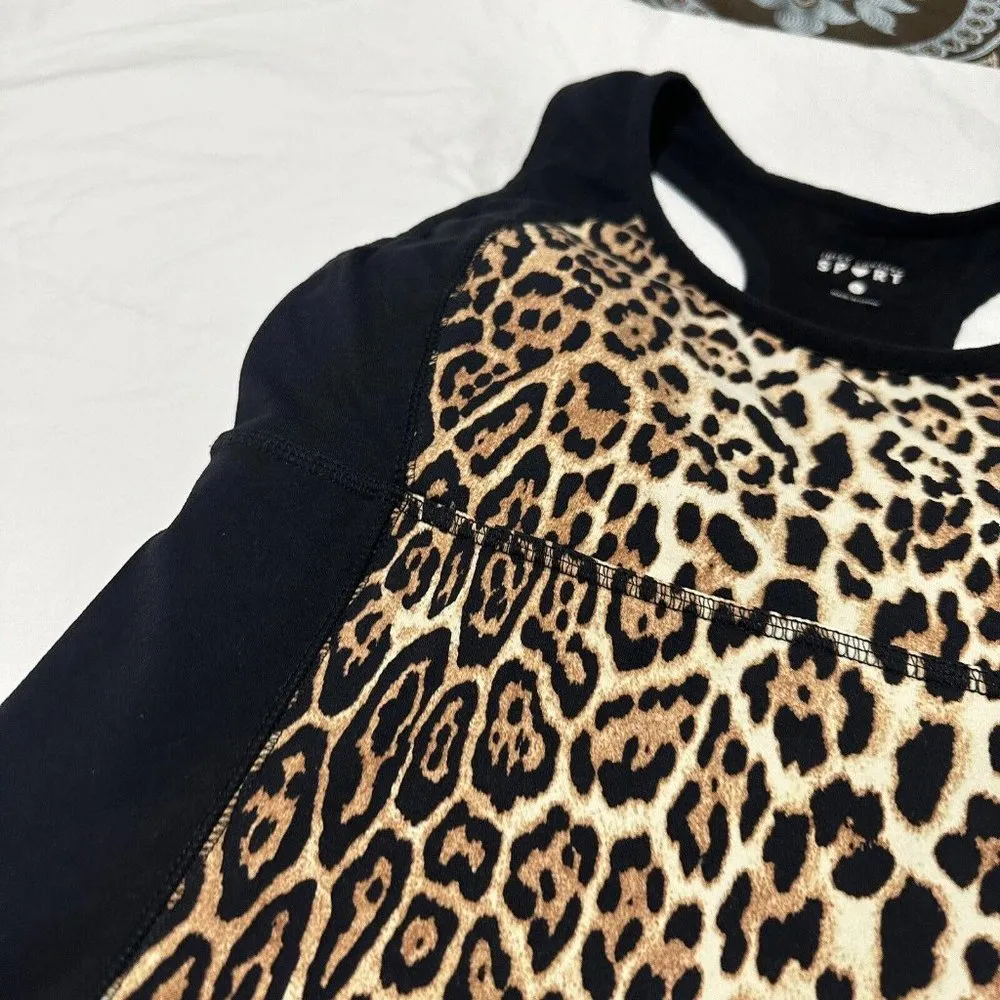 Juicy Couture Sport Cheetah Animal Print Tank Top Built In Sports Bra Sz S Small - Image 2