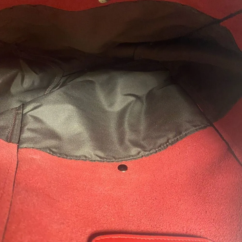 BOSTANTEN Women’s Leather Hobo Bucket Shoulder Bag Red 9X5X12 SEE DESCRIPTION - Image 9