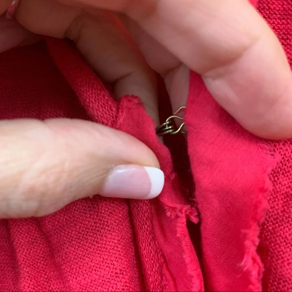 Anthropologie Moth Red Tie Back Ruffle Cardigan - Image 5