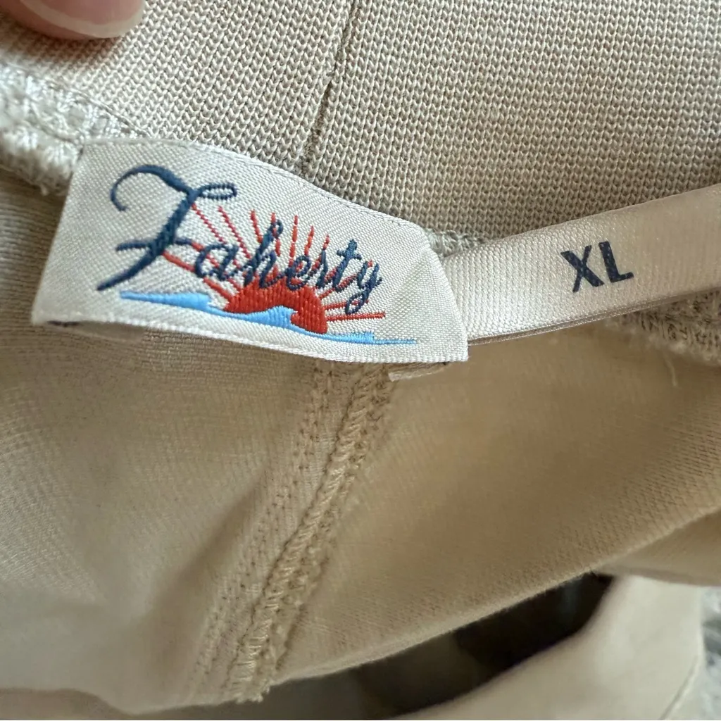 Faherty Arlie Day Shorts in Safari Beige Tan Cotton Linen Blend Size XLarge NWT - Image 8