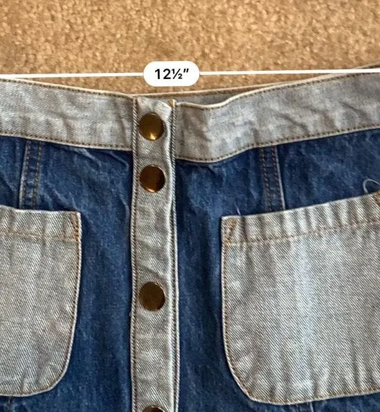 Urban Outfitters Two Tone Button Down Mini Jean Skirt - Image 3