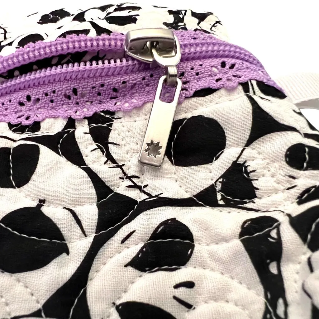 Jack Skellington Nightmare Before Christmas Quilted Makeup Bag Pouch Case Tote Black - Image 7