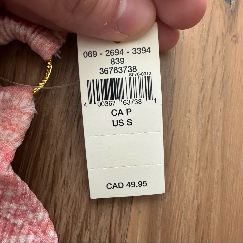 AERIE Seamless Gold Ring Longline Ribbed Bralette Bra in Coral Pink NWT - Image 8