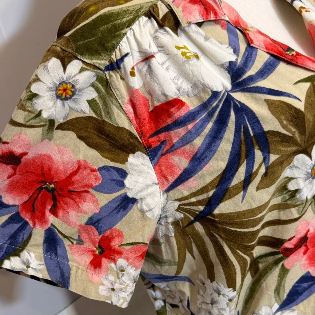Vintage Floral Hawaiian Button Up Shirt Cathy Daniels XL - Image 4