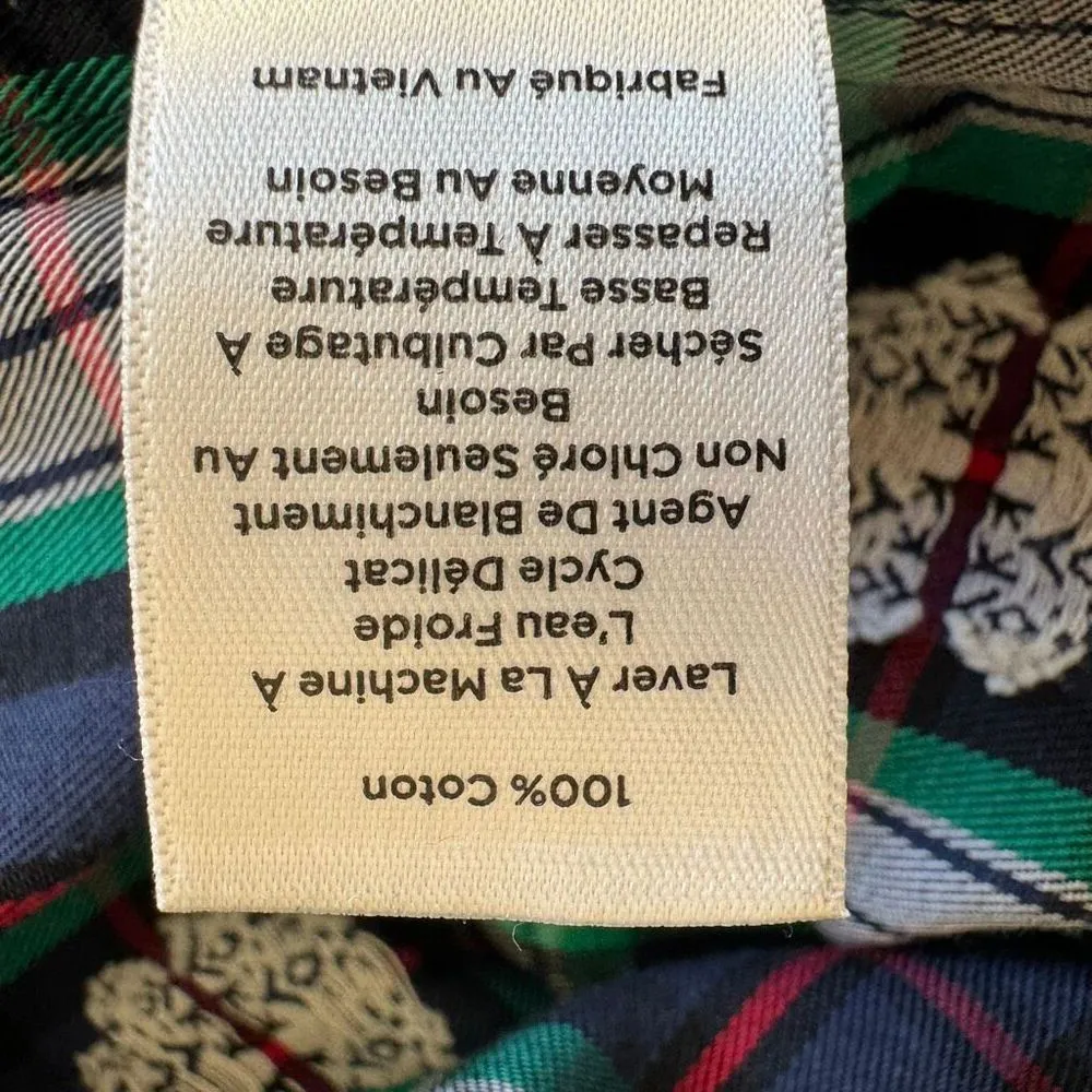 Talbots Green Red Plaid Flannel Long Sleeve Cotton Christmas Shirt Top Holiday S - Image 12