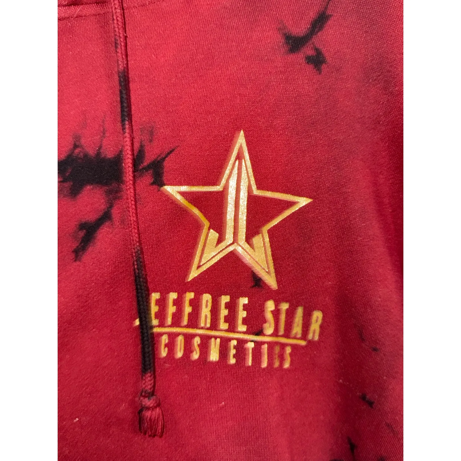 Jeffree Star Cosmetics Red Black Tie Dye Hoodie Size L - Image 3