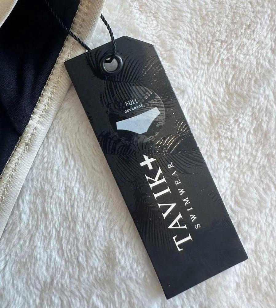 NWT Tavik Jayden Full Coverage Color Blocked Swim Bottom in Black Tapioca - Image 4