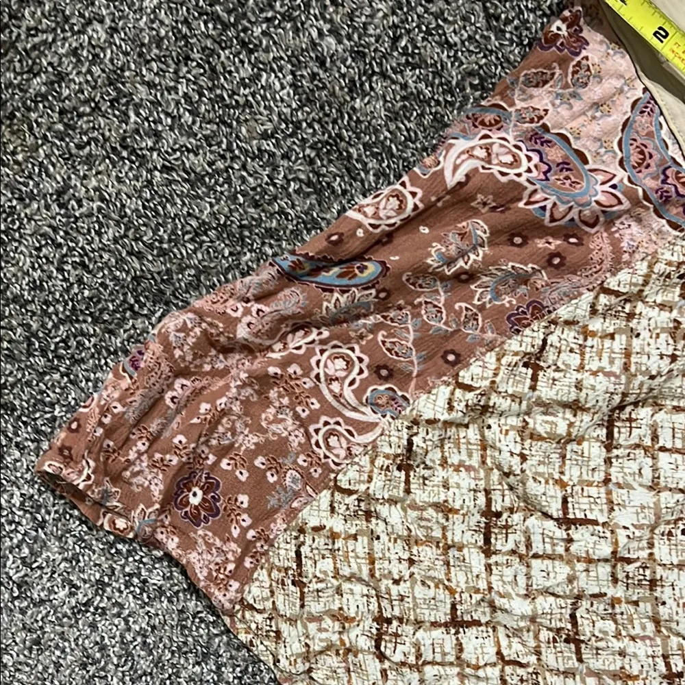 Gimmicks Women's Beige and Pink Patchwork Top - Image 5