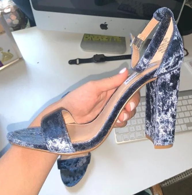 Steve Madden Blue Velvet  Heels - Image 3