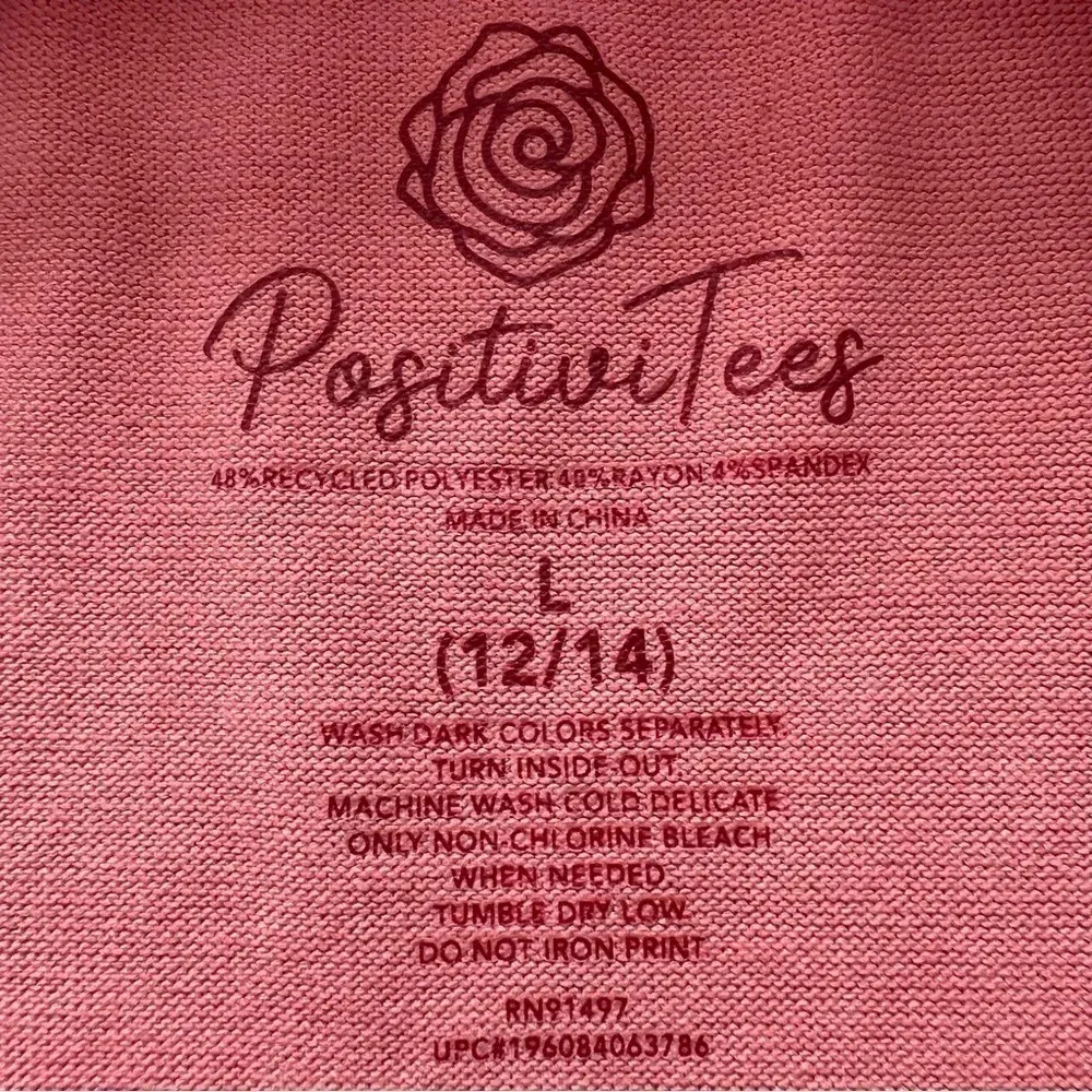 Positivi Tees Women's Long Sleeve Hacci Graphic Tops Peach Glaze Large … Pink - Image 4