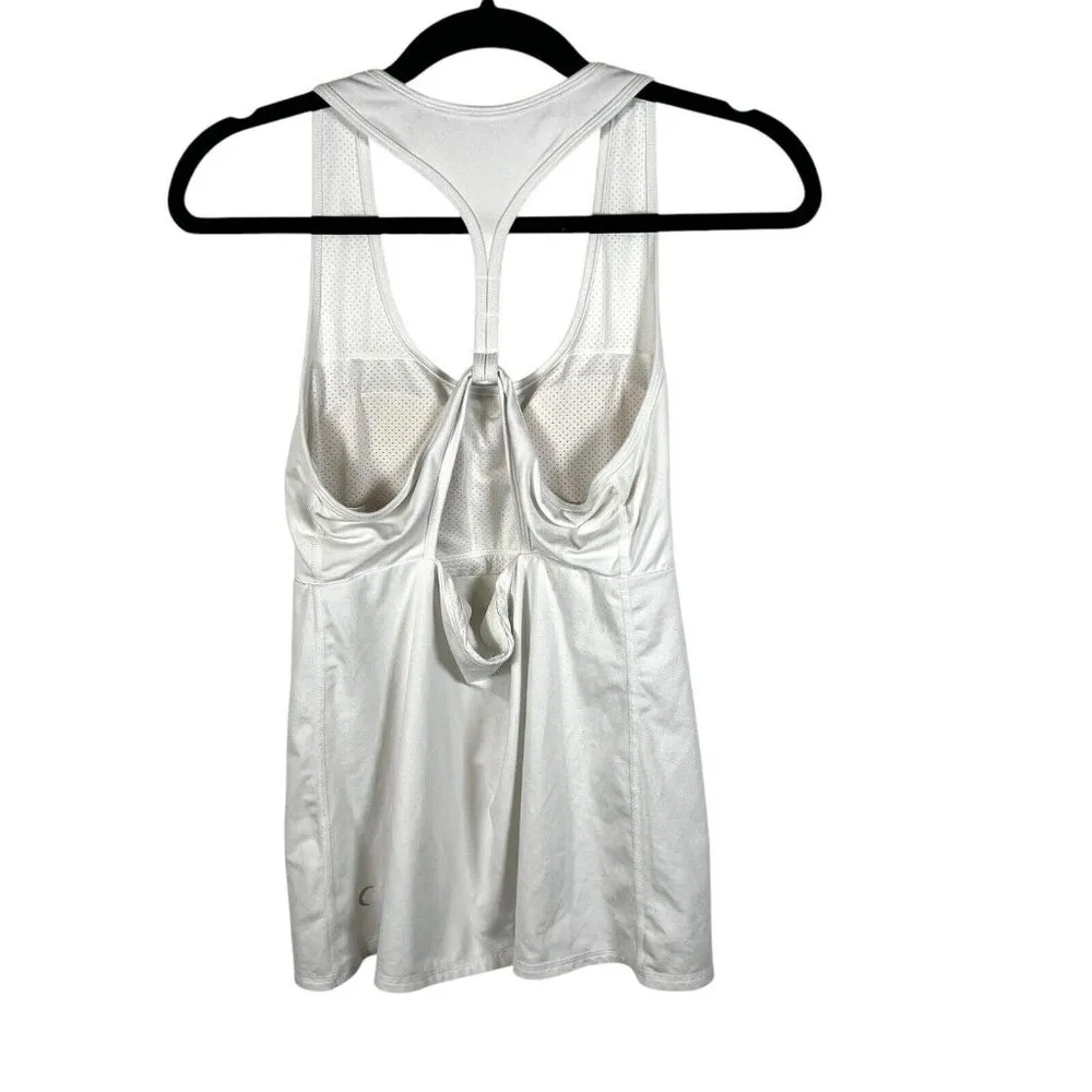 Zyia Active White Built in Bra Scoop Neck Racerback Tank Top Women Sz M Athletic - Image 2