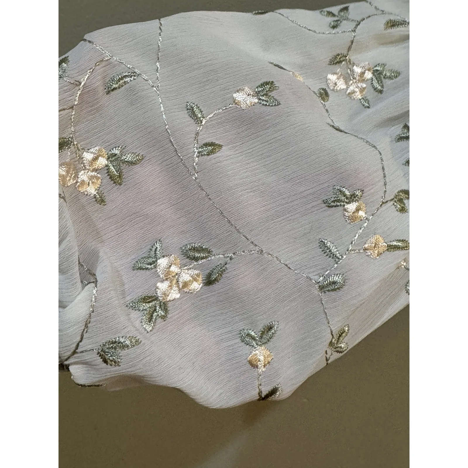 Majorelle Emerson floral crop top Lace Up Sheer balloon sleeves White Fairy Core - Image 7