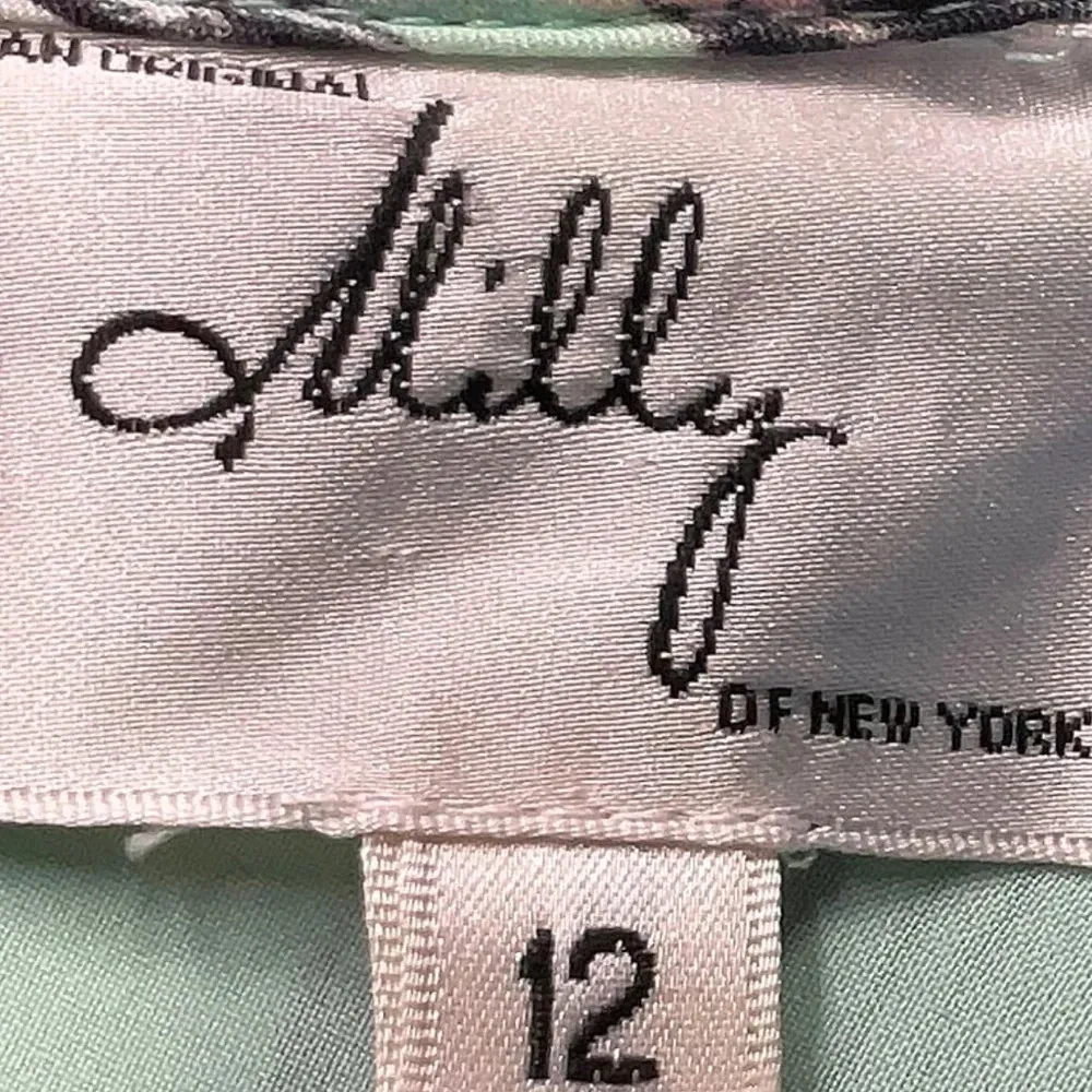 An Original Milly of New York Mint Green Silk Flutter Sleeve Dress Size 12 Large Black - Image 6