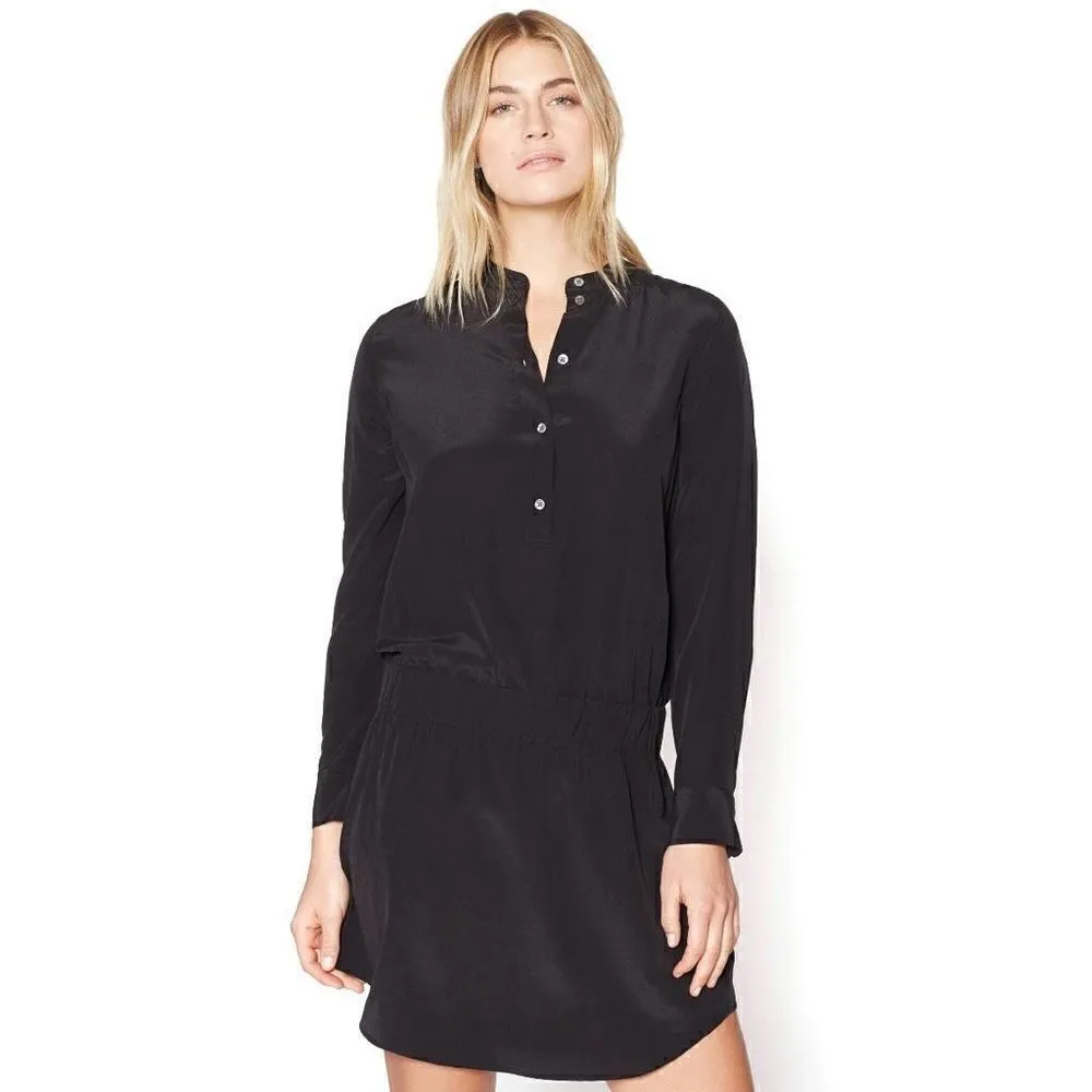 Equipment Femme Long Sleeve Drop Waist Dress in Black Size Medium - Image 2