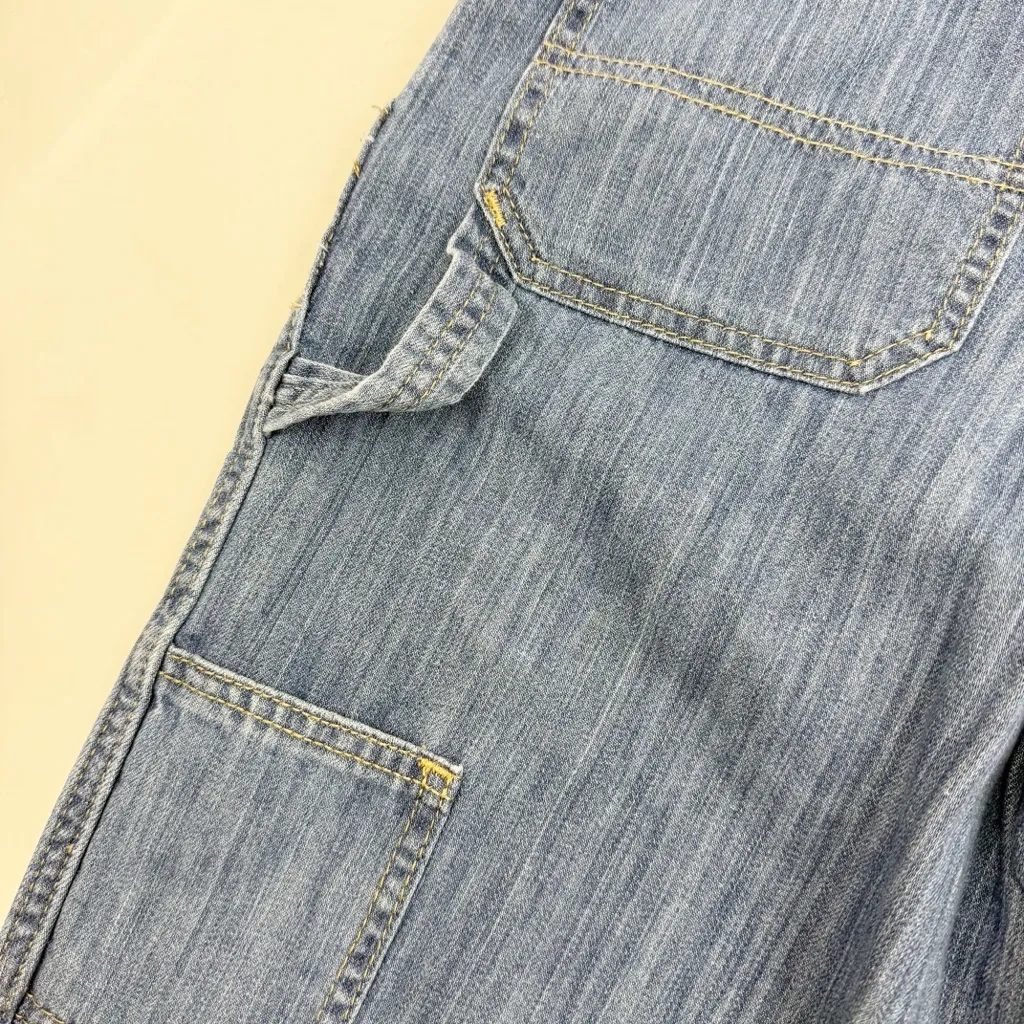 Dickies Heritage Bib Denim Overalls Medium Stone Wash Blue - Image 15