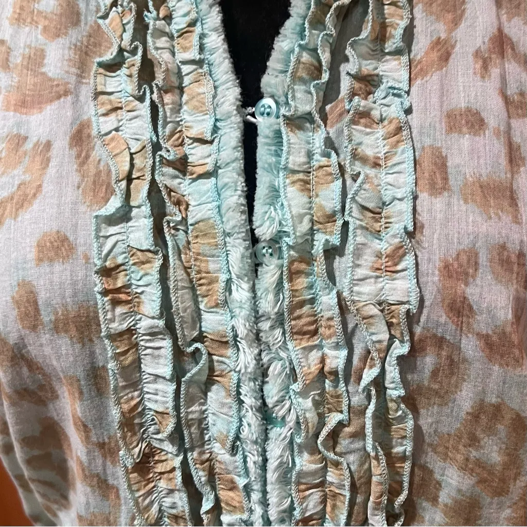 Lola Australia Leopard Print Sleeveless Elastic Waist Ruby Dress Blue Size Large - Image 3