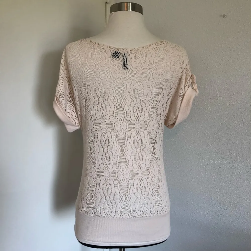 Full Tilt Boho Lightweight Crochet Shirt Size M - Image 3