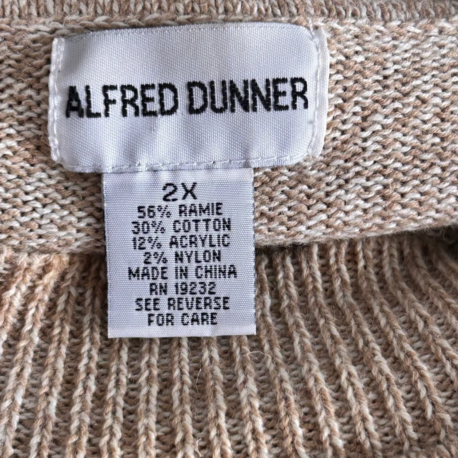 Vintage Alfred Dunner Sweater‎ 2X Beige - Image 7