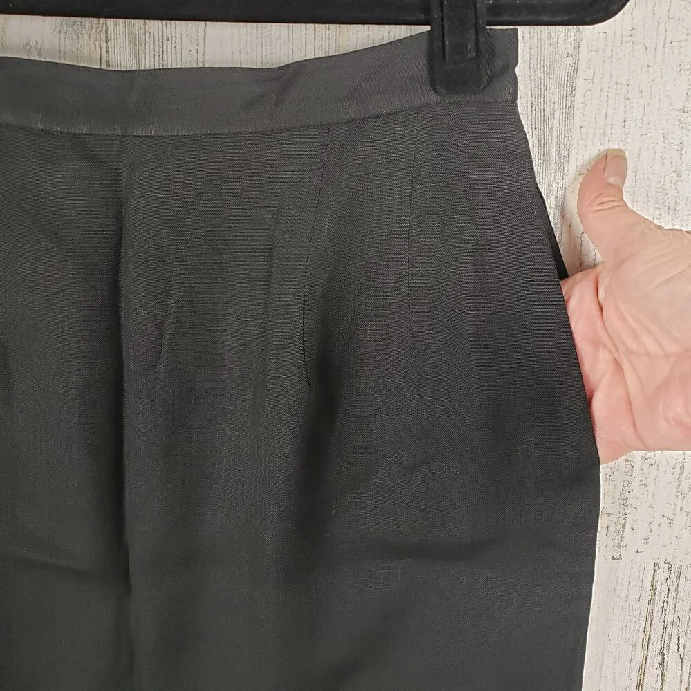 Harve Benard Vintage 80s Black Midi Pencil Skirt Women's Size 10 - Image 5