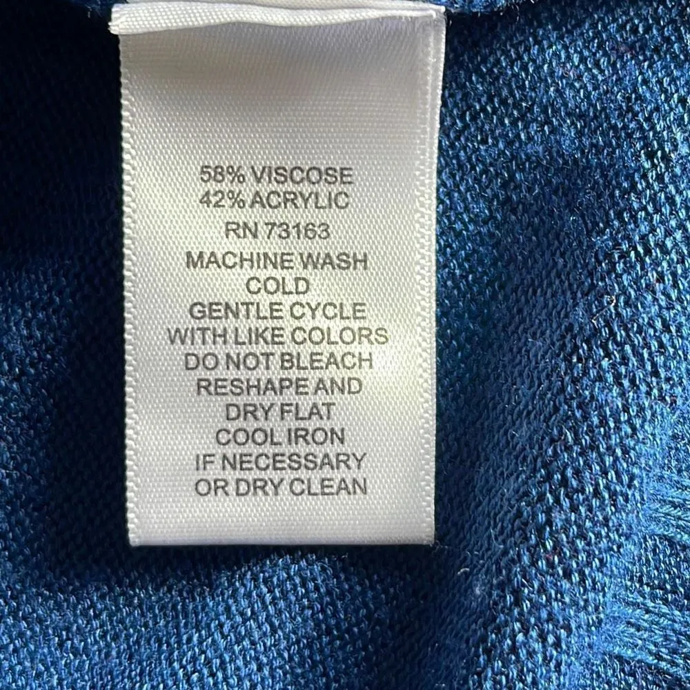 Cupio Womens Cowl Neck Sweater Pullover Long Sleeve Knit Ribbed Blue Size XL - Image 7