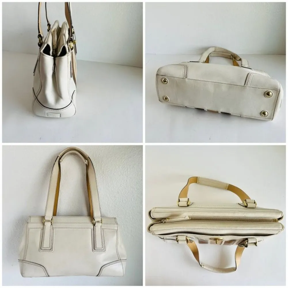 Genuine Leather White Y2K Retro Shoulder Bag - Image 4