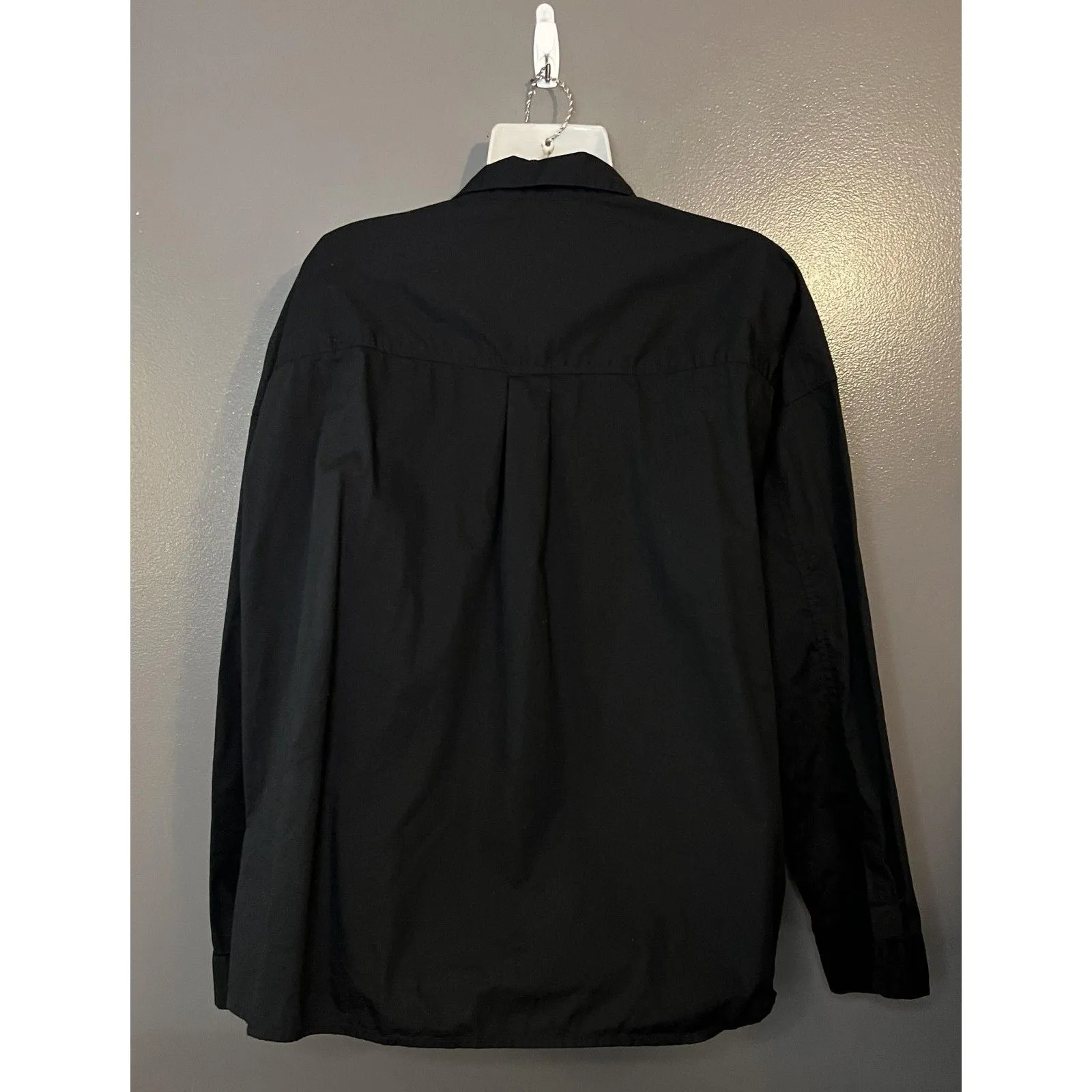 Streetwear Society Shirt Womens Large Black Embroidered Red Floral Button Up Top - Image 5