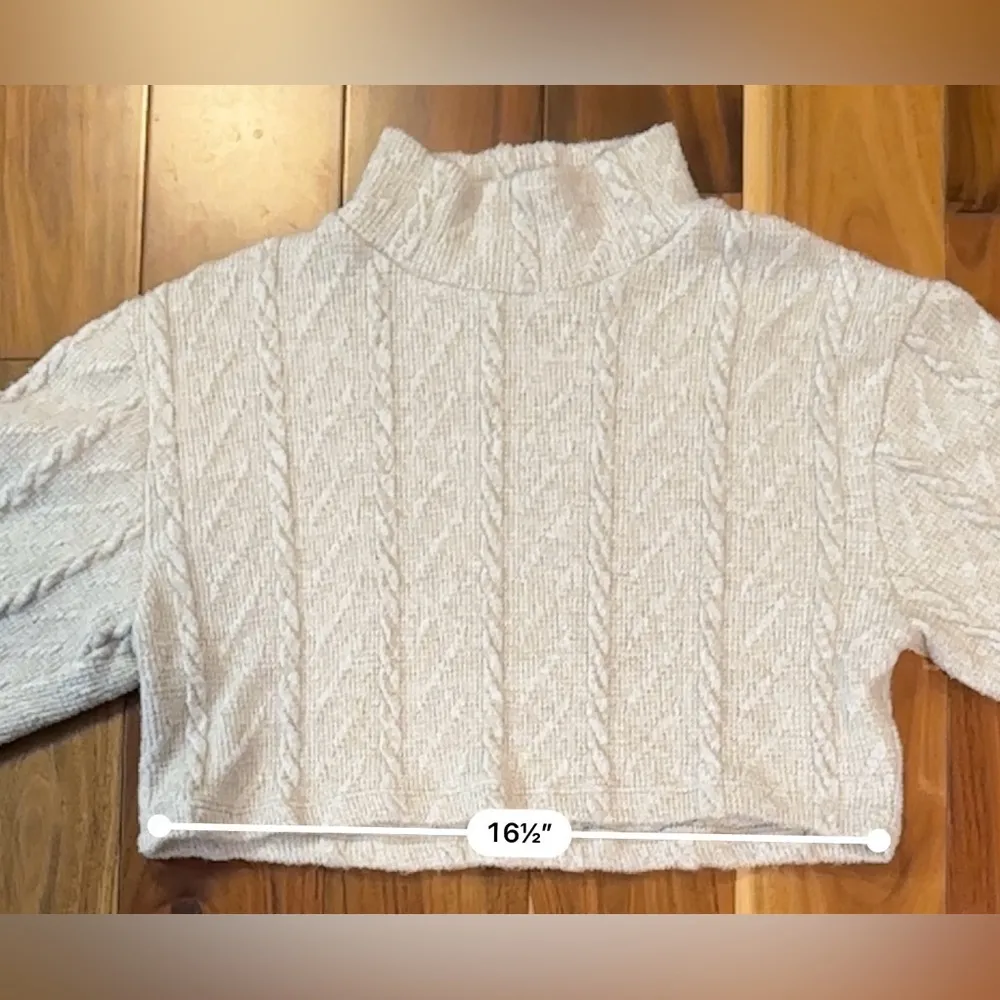 Zara Mock Neck Crop Knit Sweater - Image 13