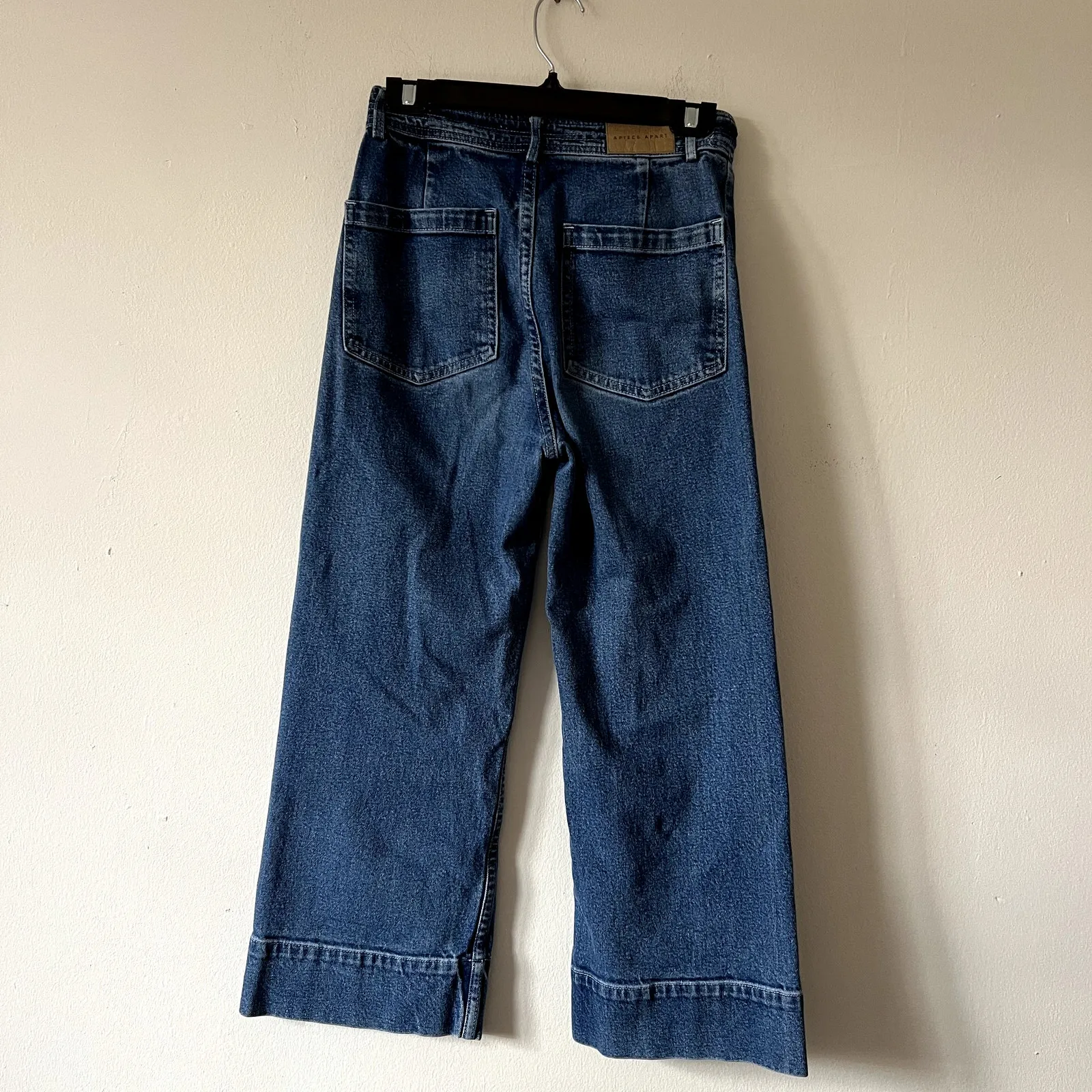 Apiece Apart Merida Wide Leg Cropped Jeans Blue Denim Size 2 DR - Image 6