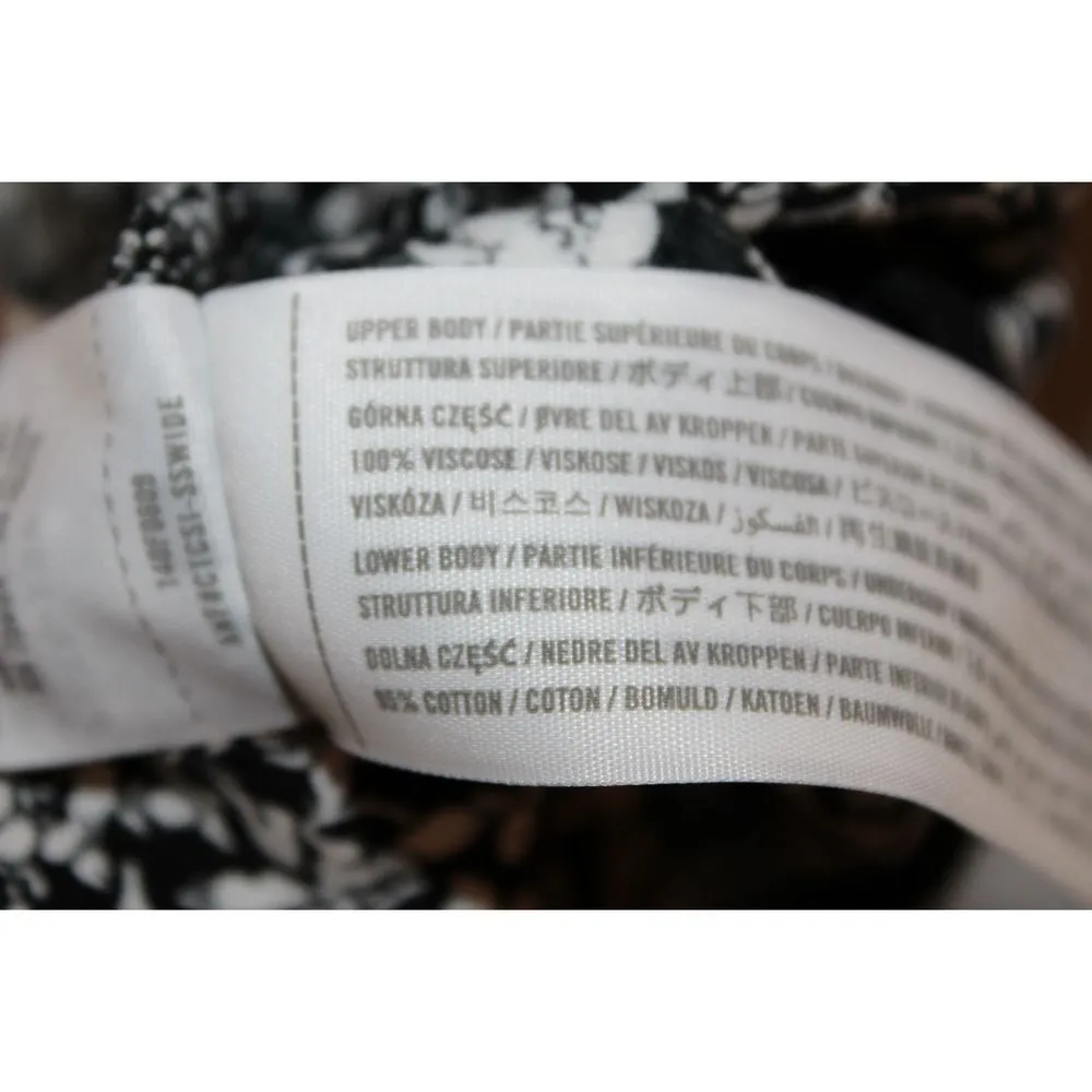 Womens Abercrombie & Fitch Black Floral Print Viscose Tank Bodysuit Top Size XL - Image 4