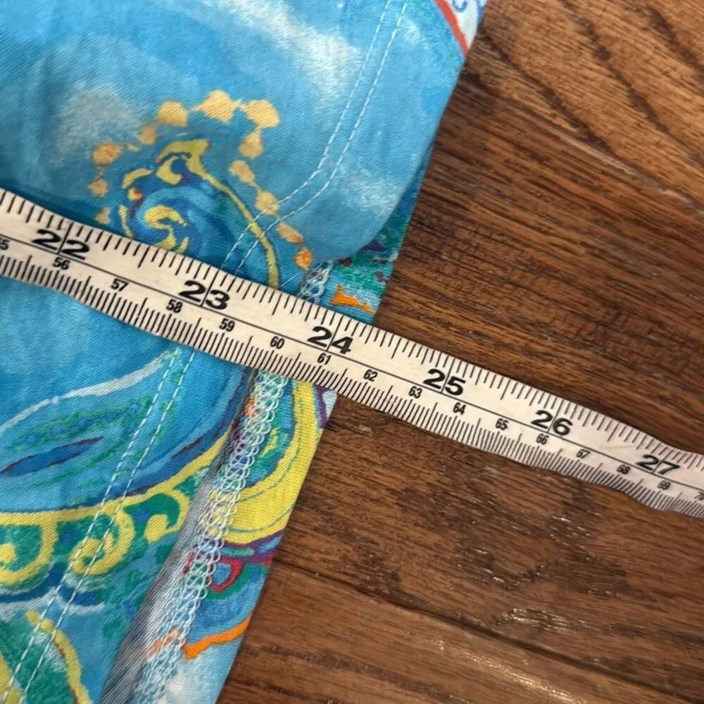 Lauren Ralph Lauren paisley ruffled neck tank size xs - Image 5